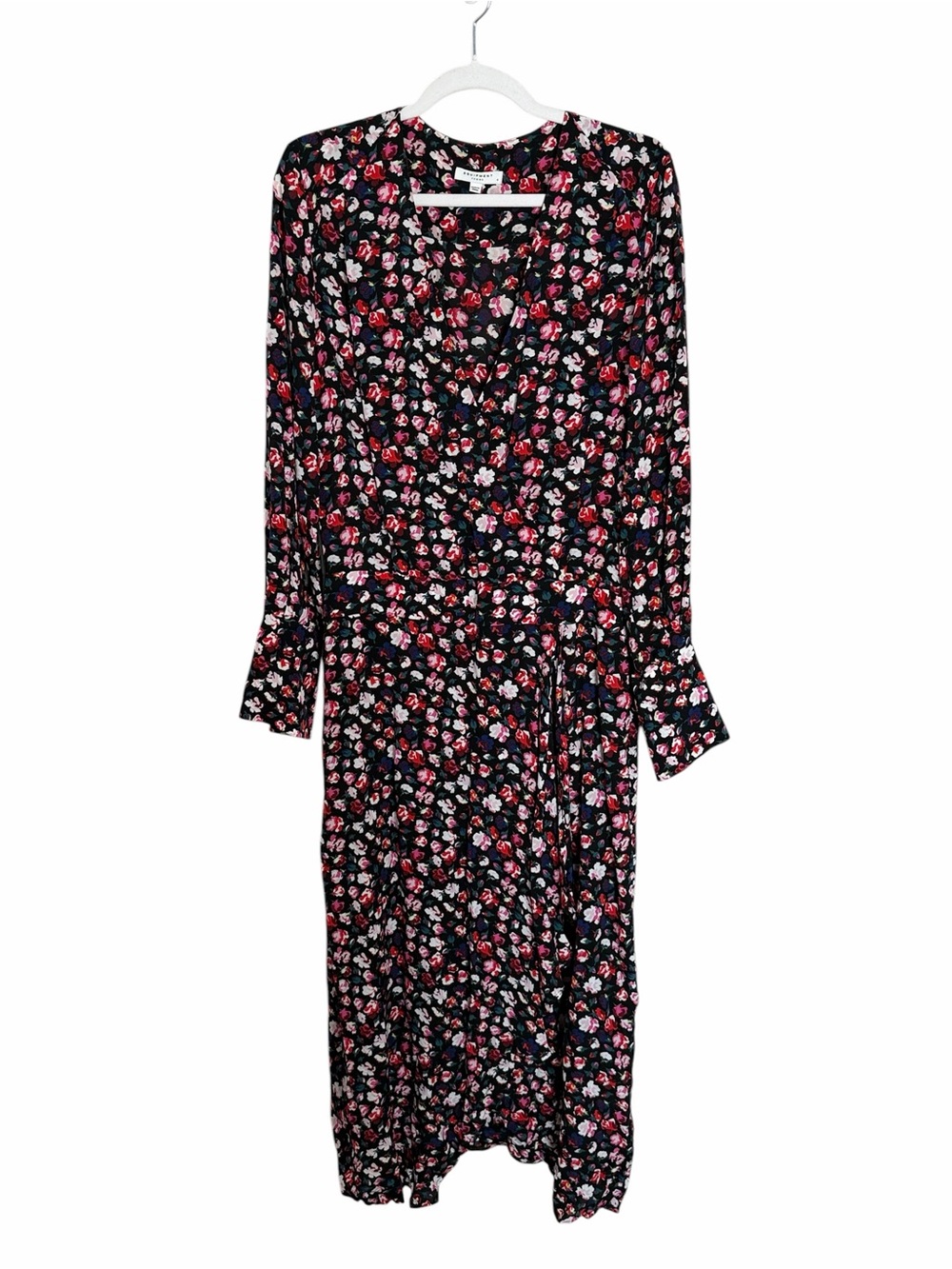 Equipment Femme Neema Faux Wrap Midi Dress Size 4 Boho Evening Floral